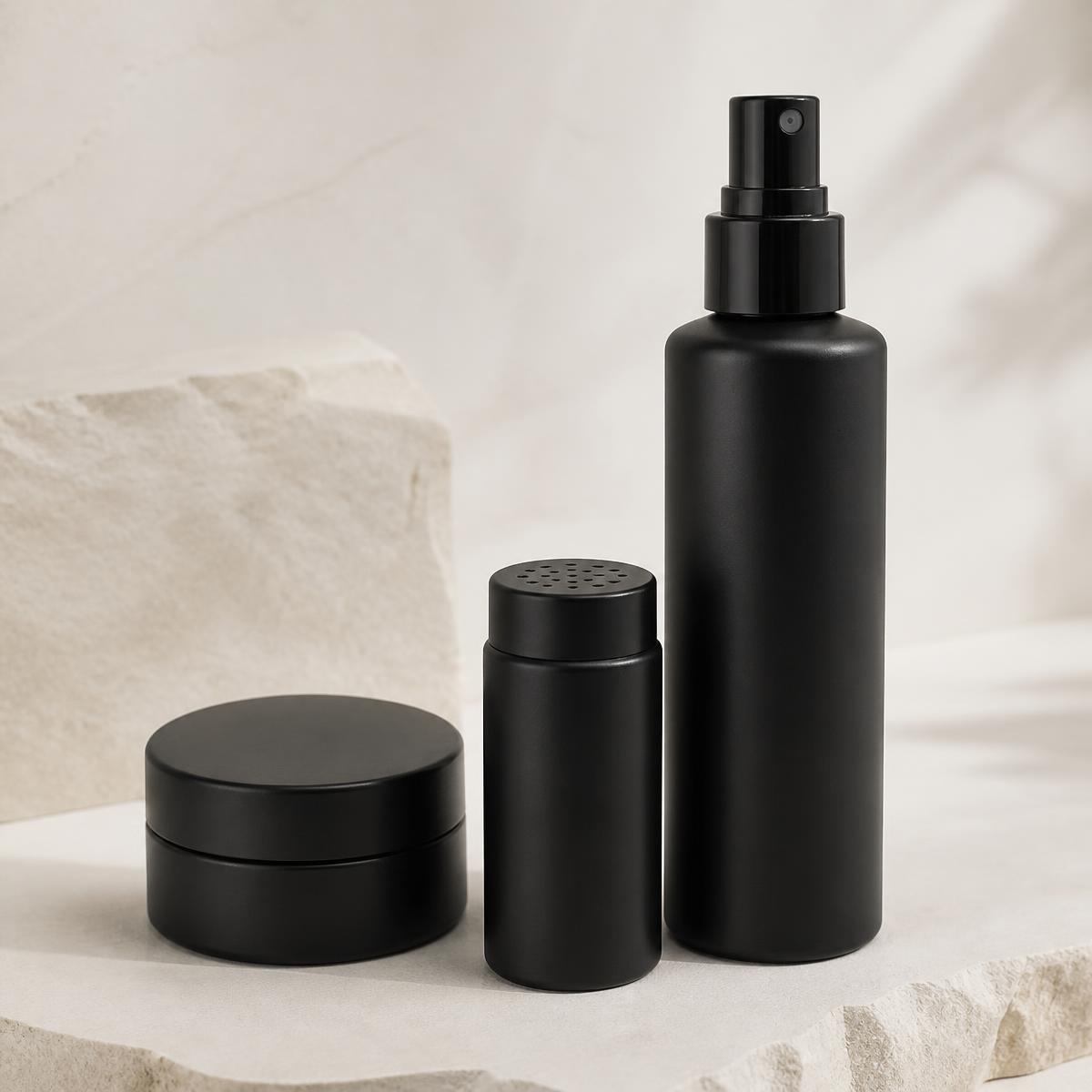 Styling clay, hair powder and sea salt spray side by side